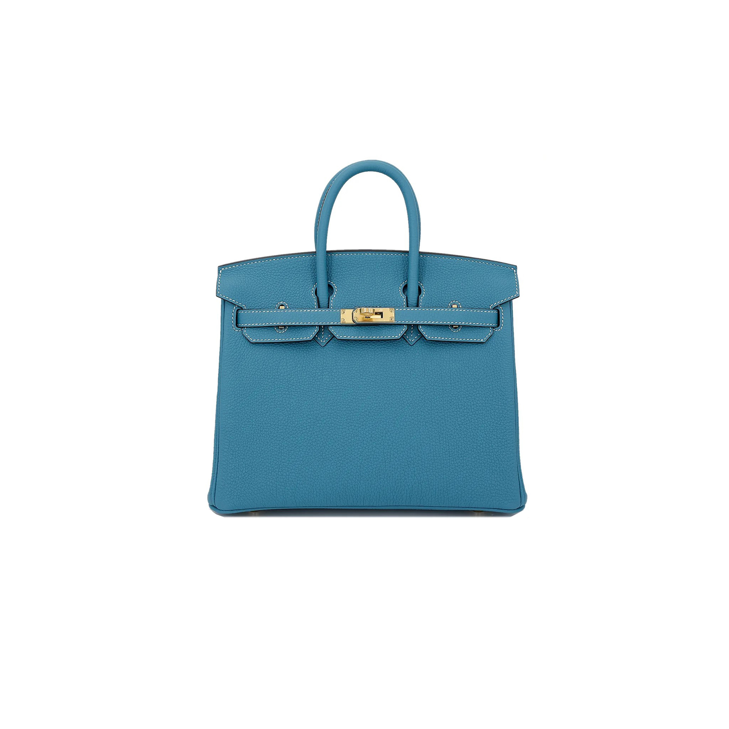 HERMES BIRKIN 25 DENIM BLUE TOGO CALFSKIN GOLD BUTTON 10099469 (25*20*13cm)